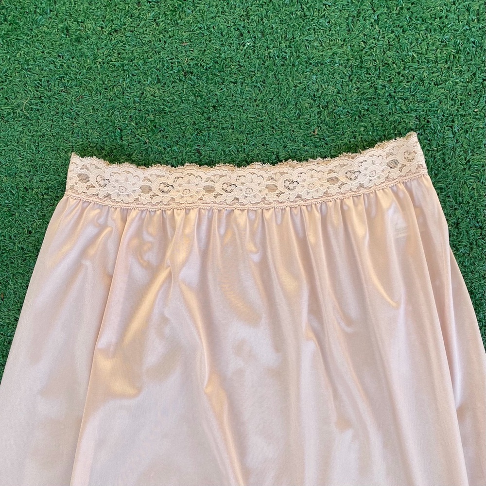 Vintage Vassarette Pink Satin Half Slip with Lace Trim - Picture 3 of 8